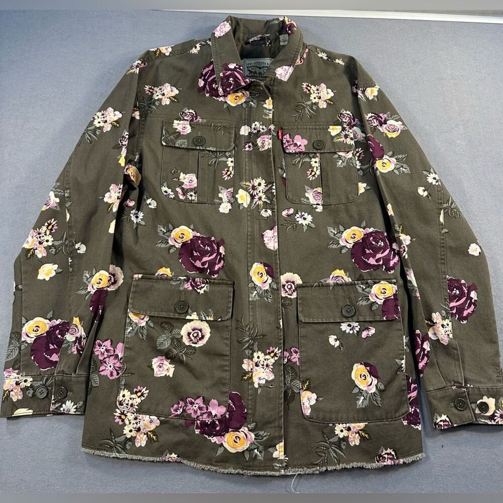 Levi's Floral Women’s Army Green Field/Utility Jacket  size L
